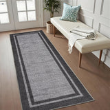 Garvee 2x6 Runner Rug Kitchen Rugs Modern Border Runner Rug Non Slip Washable Black/Grey - Border - Black/Grey