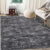 Garvee Solid Dark Grey 5x7 Area Rug Machine Washable Area Rug for Living Room Non-Slip Stain Resistant Modern Abstract Bedroom Rug Contemporary Solid Throw Rug Foldable Floor Carpet for Dining Room - Dark Grey