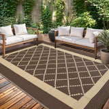 Garvee Large Outdoor Rug 9x18 Waterproof Reversible Mat Camping Rugs Brown Coffee for Patio Deck Balcony Pool RV Camping