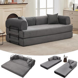 Garvee 79" Convertible Sleeper Sofa Bed Couch, 4-in-1 Boneless Corduroy Folding Sofa Bed with Pillow, Living Room, Gray, Spacious & No Assembly - Corduroy | Gray