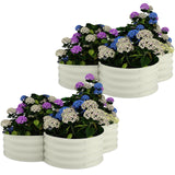Garvee 2 Pack 4x4x1 ft Galvanized Raised Garden Bed with Floral Edge, Easy Assembly, Rust-Resistant Metal Planter Box for Outdoor/Indoor Gardening, White - Off-White
