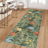 Garvee Washable Runner Rug 2x6 Non Slip Kitchen Rug Modern Green Indoor Entryway Rug Farmhouse Soft Bath Mat Stain Resistant Carpet 2 ft x 6 ft Green
