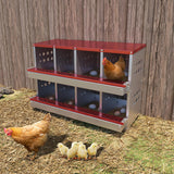 Garvee Chicken Nest Box 8 Compartments Galvanized Steel Wall Mount Ventilated Durable Easy Clean - Rot 2