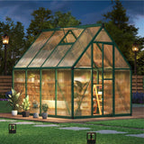 Garvee 6×7 FT Outdoor Greenhouse Polycarbonate with Aluminum Frame Lockable Door Green Garden Planting
