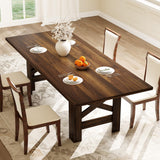 Garvee Wood Farmhouse Dining Table for 6-8, Heavy Duty Large Kitchen Table, 70.87" Rectangular, Walnut - Walunt