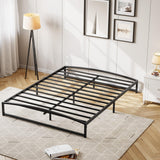 Garvee 10 in Full Size Metal Platform Bed Frame With Arch Design Heavy Duty White Black