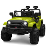 Garvee Ride P Series 12V Kids Electric Vehicles with Remote Control Spring Suspension, LED Lights, Bluetooth, 2 Speeds - Green - Green