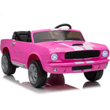 Garvee Ride - P Series: 24V 7AH 2-Seater Ride-On Car for Kids with Remote Control, Dual Safety Belts, 2-Speed, LED Lights, Music, Pink, Licensed Shelby GT350, Outdoor Play - Pink