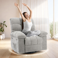 Fauteuil inclinable à bascule Garvee, fauteuil à bascule pivotant à 306° pour salon, fauteuil de nurserie en tissu rembourré avec poches latérales pour petits espaces, fauteuil inclinable simple Lazy Boy à cadre en acier q235