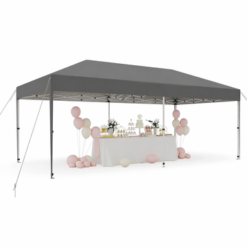 Garvee 20x10 Pop Up Canopy Tent Outdoor Canopy One-Person Set Up Heavy Duty Instant Shelter Gray 200 Sq Ft Shade