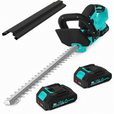 Garvee 22'' Cordless Hedge Trimmer Electric Handheld Bush Clipper 2*2.0Ah Battery 1100RPM 2/3'' Blade Gap - Blue