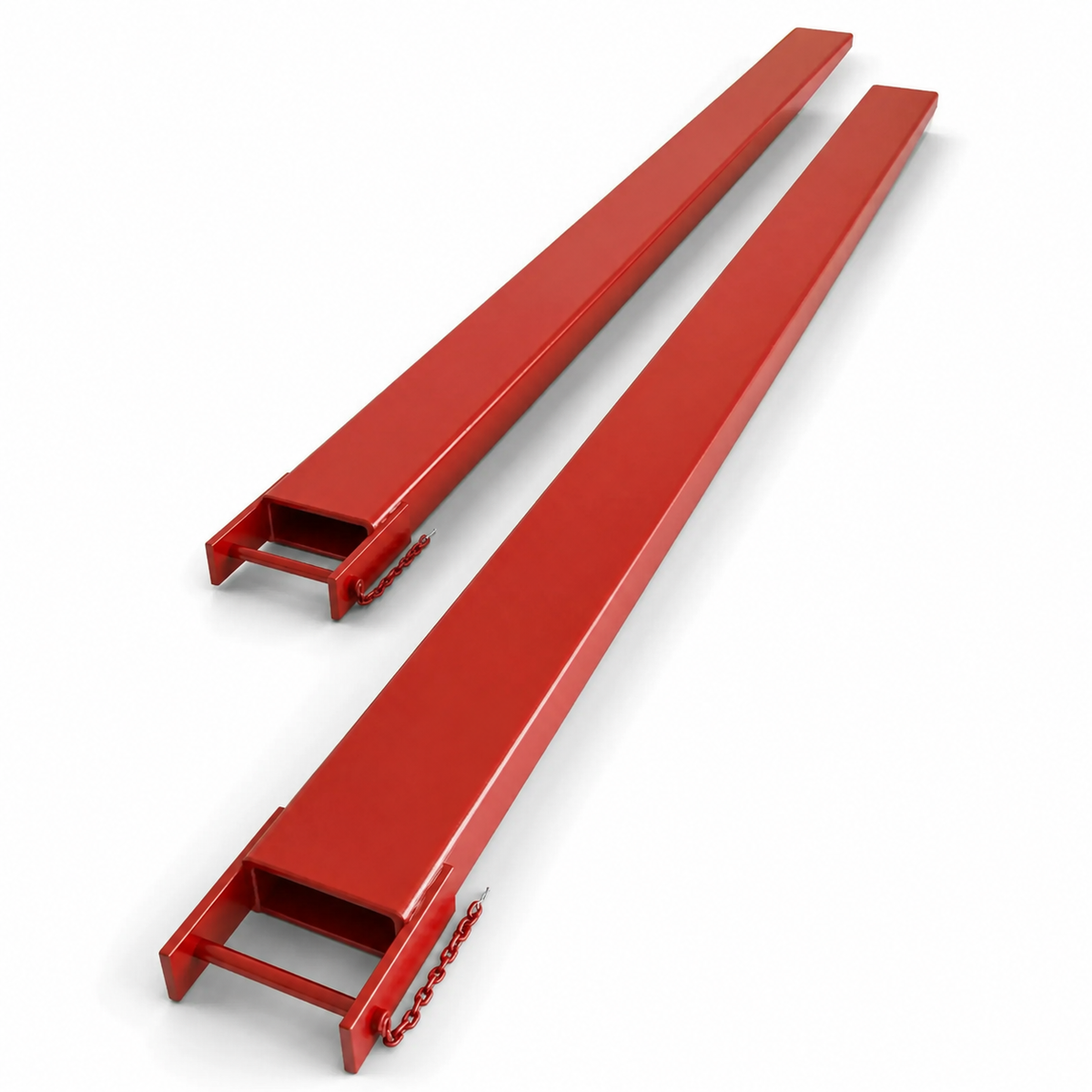 Garvee 72" L × 4.5" W Pallet Fork Extension, Forklift Pallet Extensions With Tire Chain, 5500 LBS Max Capacity, Heavy Duty Steel Pallet Extensions For Forklift Truck, Accessory, Warehouse Use- Red