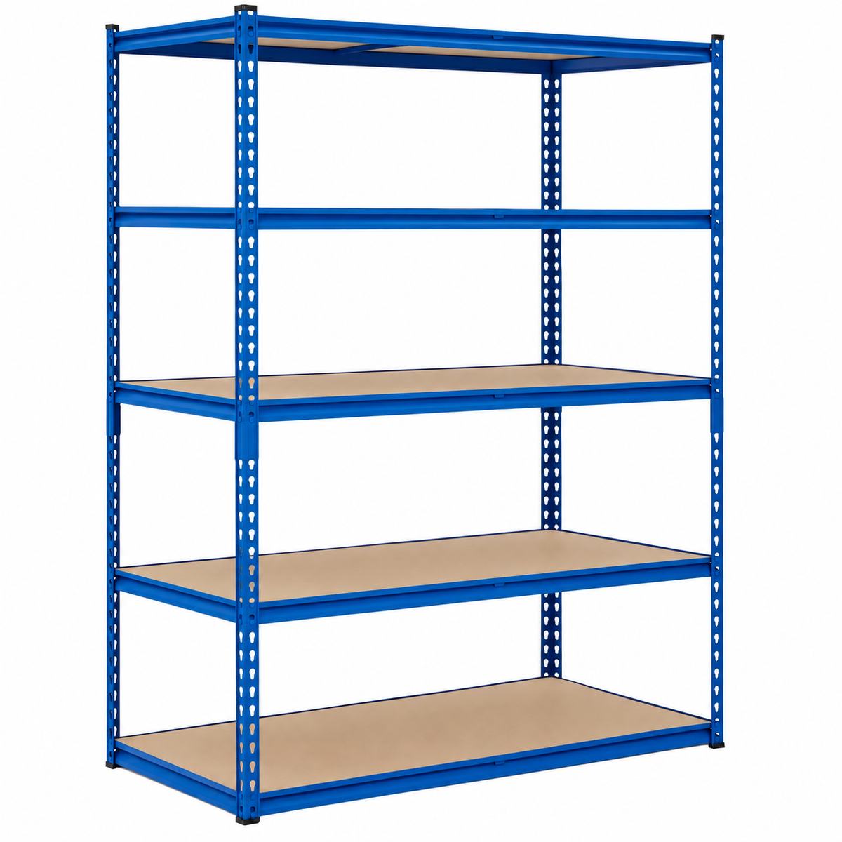 Garvee 5 Tier Garage Shelving Unit, 2500 LBS Heavy Duty Adjustable Steel Storage Shelves, Rust-Resistant For Kitchen, Pantry, Basement, Laundry, Warehouse, 48" L x 24" W x 72" H, Blue