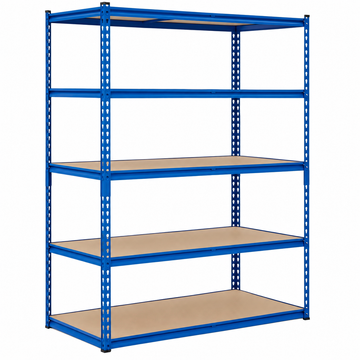 Garvee 5 Tier Garage Shelving Unit, 2500 LBS Heavy Duty Adjustable Steel Storage Shelves, Rust-Resistant For Kitchen, Pantry, Basement, Laundry, Warehouse, 48" L x 24" W x 72" H, Blue