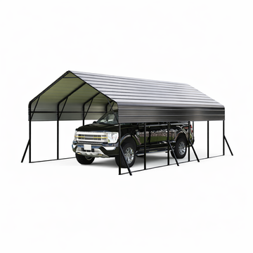 Garvee 13'x26'x11.4' Metal Carport Heavy Duty Car Ports Kit for Pickup Trucks Boats RVs Tractors Reinforced Frame with Anchors