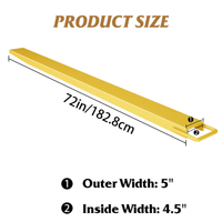 Garvee Pallet Forklift Extensions 72" Length 4.5" Width, Heavy Duty Steel Pallet Fork Extension, 1 Pair Fork Extensions for Forklifts, 4600LBS, Yellow