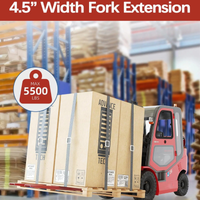 Garvee Pallet Fork Extension with Tire Chain, [4.5" Width 84" Length] [5500 LBS Max] Heavy Duty Steel Pallet Extensions for Forklift Truck- Red