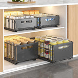 Garvee Pull Out Cabinet Organizer Heavy Duty Under Sink Organizer Slide Out Drawers Pantry Shelves Black Large 2PCS - 