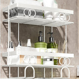 Garvee Bathroom Space-Saving Shelf Over Toilet - Double Layer Metal Rack - Rustproof Black Mesh Design for Bathroom & Kitchen - 2Tier