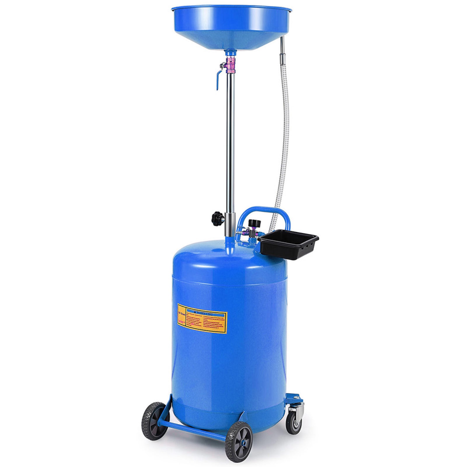 Garvee Waste Oil Drain Tank Portable Air Operated Oil Drainer with Adjustable Funnel Height 38-65 Inches