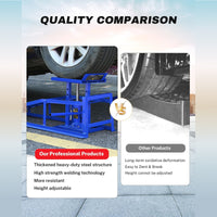 Garvee Heavy-Duty Hydraulic Car Ramps 5T Capacity Adjustable 9.3-14 Inch Height Anti-Slip Triangular Plate Ring Chain Bolt for Cars SUVs Light Trucks