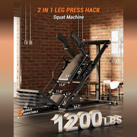 Garvee Leg Press Machines for Home Gym, Professional Hack Squat Machine, Weight Storage Posts, Black, Fits 1" & 2" Plates