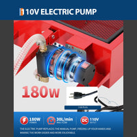 Garvee 25 Gallon Oil Drain Pan with 110V 180W Electric Pump, Metal Cart, 8FT Hose, Folding Handle, Wheels, for Cars, SUVs, Trucks, Buses, RVs