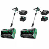 Garvee 2 Pack 12" Cordless Battery Powered Snow Blower - 20V Lightweight with Ergonomic Handle, Detachable Design for Steps and Decks - Black & Green