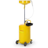 Garvee 20 Gal Waste Oil Drain Tank with Adjustable Funnel, Portable Air-Operated Drainer, Heavy-Duty Rust-Proof with Wheels & Toolbox for Auto Shops and Garages, Black - Yellow