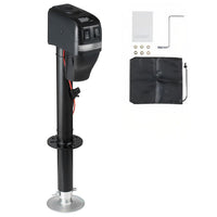 Garvee 3500 lbs RV Electric Power Tongue Jack - 12V DC with Adjustable Height 10"-34", Waterproof Cover and Wiring for Trailers, Horse Trailers, Utility Trailers, and Yachts, Black