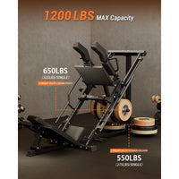 Garvee Leg Press Machines for Home Gym, Professional Hack Squat Machine, Weight Storage Posts, Black, Fits 1" & 2" Plates