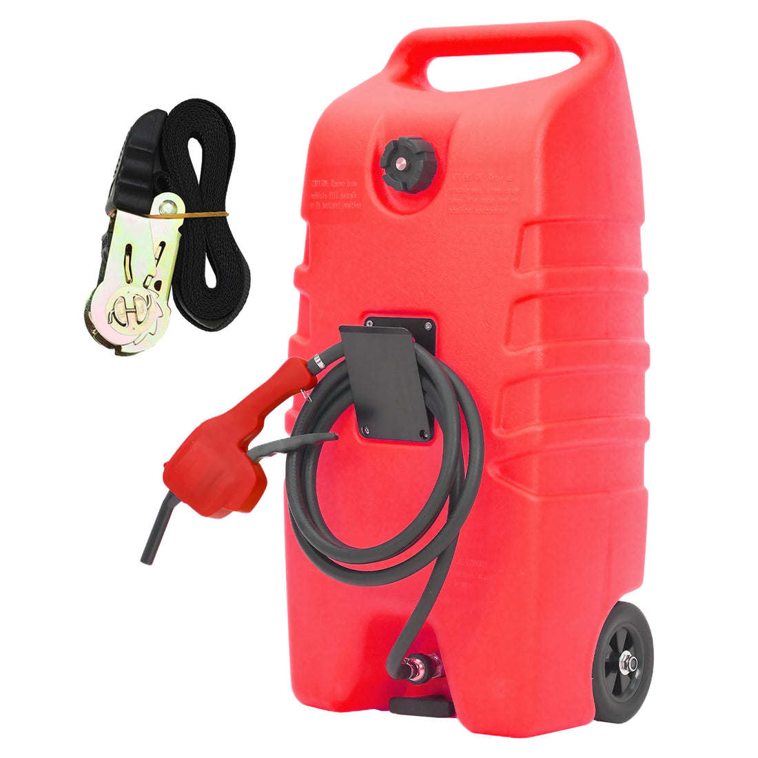Garvee 14 Gallon Fuel Caddy Portable Gas Can Fuel Tank with Siphon Pump and 10ft Hose for Cars ATVs Lawn Mowers Boats, UV-Resistant, On-Wheels, Red
