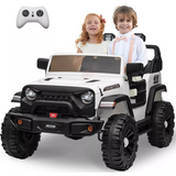 Garvee Ride - P Series: 24V Ride On Car 2 Seater For Kids Age 3+ , XL Electric Vehicles for Big Kids with 20" Wide Seat, 3 Speed, 2x200W Powerful Motor, Suspension, Bluetooth, Music,Power Wheels with Parent Control for Kids to Drive - White - White