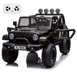 Garvee Ride - P Series: 24V 7AH Kids Ride on Truck Car 2 Seater Electric Vehicles for Toddles 2WD/4WD Switchable Battery Powered Cars with Remote Control, 4-Wheeler Suspension, LED Lights, MP3, Back Storage - Black - Black