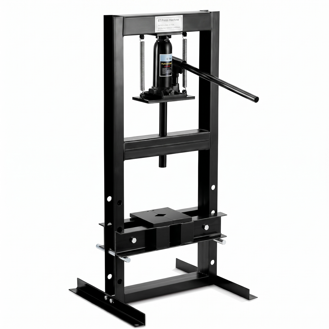 Garvee 6 Ton Hydraulic Press Heavy Duty H-Frame Floor Shop Press with Adjustable Workbench & 2 Press Plates for Metal Bending, Straightening, Automotive Repair, Black