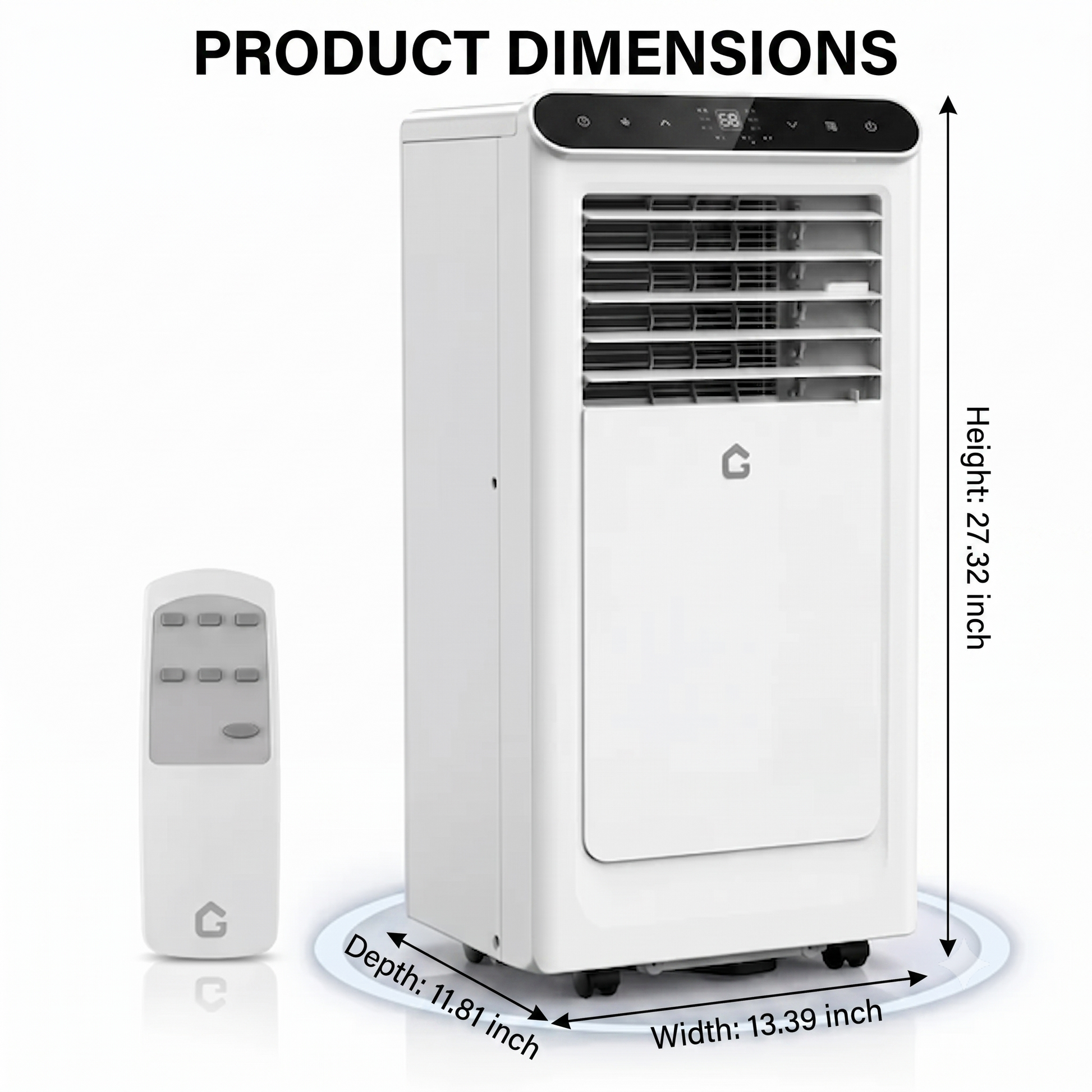 Garvee 10,000 BTU Portable Air Conditioner 3-In-1 Cooling Dehumidifier Fan For Bedrooms 450 Sq.Ft White Black Top Cover