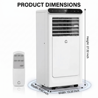 Garvee 10,000 BTU Portable Air Conditioner 3-In-1 Cooling Dehumidifier Fan For Bedrooms 450 Sq.Ft White Black Top Cover