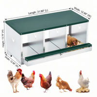 Garvee Metal Chicken Nesting Boxes One-Tier 3 Compartment Egg Laying Box Large Vented Holes 12x11 Inch Galvanized Steel