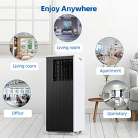 Garvee 8000 BTU Portable Air Conditioner, 3 In 1 AC Unit Built-In Cool, Dehumidifier & Fan for Rooms Up to 350 Sq.Ft, Energy Saving AC with Remote/24H Timer for Dorms/Indoor Rooms - White and Black