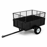 Garvee Heavy Duty Utility Trailer for ATV UTV 750lbs Capacity, 17 Cu. Ft. Bed, Removable Sides, Steel Frame, Pneumatic Tires, Hitch Compatible, Yard and Farm Use - White+Black