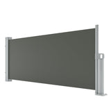 Garvee Retractable Side Awning 71''x138'' Privacy Screen Waterproof UV-Resistant Metal Frame Fade-Proof Fabric for Patio Balcony Pools - Grey