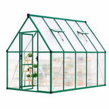 Garvee 6x11 FT Large Walk-In Polycarbonate Greenhouse for Outdoors – Heavy Duty Aluminum Frame, Quick Setup, Roof Vent, Lockable Door, High Wind Resistance, Backyard, Patio, Garden, Green - Green
