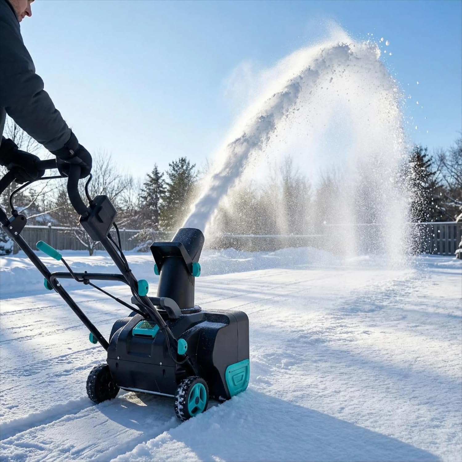 Garvee 20" Cordless Electric Snow Blower – 40V 4.0Ah Battery, Powerful Motor, 19.6FT Snow Throw Distance, Lightweight for Driveways & Patios