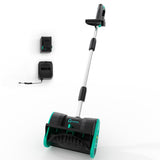 Garvee 12" Cordless Battery Powered Snow Blower - 20V Lightweight with Ergonomic Handle, Detachable Design for Steps and Decks - Black & Green