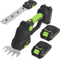 Garvee 2 in 1 Hedge Trimmers And Grass Shears, Garden Tool, Compact Size, Green