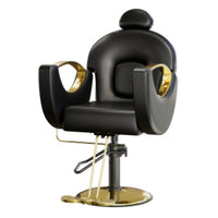 Garvee Hydraulic Reclining Barber Chair for Entryway – 360° Swivel, Adjustable Height, Heavy Duty PU Leather, Comfortable & Easy to Clean, Metal Base, Ideal for Home or Salon Storage – Black