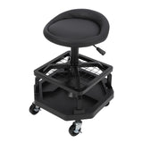 Garvee 330LBS Rolling Shop Stool Heavy-Duty Mechanic Stool With Casters For Garage, Comfortable Support, Black - Black