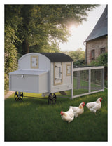 Garvee Wooden Chicken Coop for 3-5 Hens with Waterproof Roof, Nesting Boxes, Easy-Clean Trays & Chicken Ramp, Outdoor Poultry House 106" White