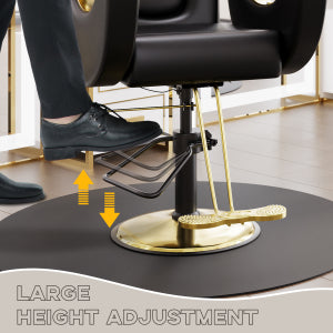 Garvee Hydraulic Reclining Barber Chair for Entryway – 360° Swivel, Adjustable Height, Heavy Duty PU Leather, Comfortable & Easy to Clean, Metal Base, Ideal for Home or Salon Storage – Black