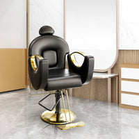Garvee Hydraulic Reclining Barber Chair for Entryway – 360° Swivel, Adjustable Height, Heavy Duty PU Leather, Comfortable & Easy to Clean, Metal Base, Ideal for Home or Salon Storage – Black